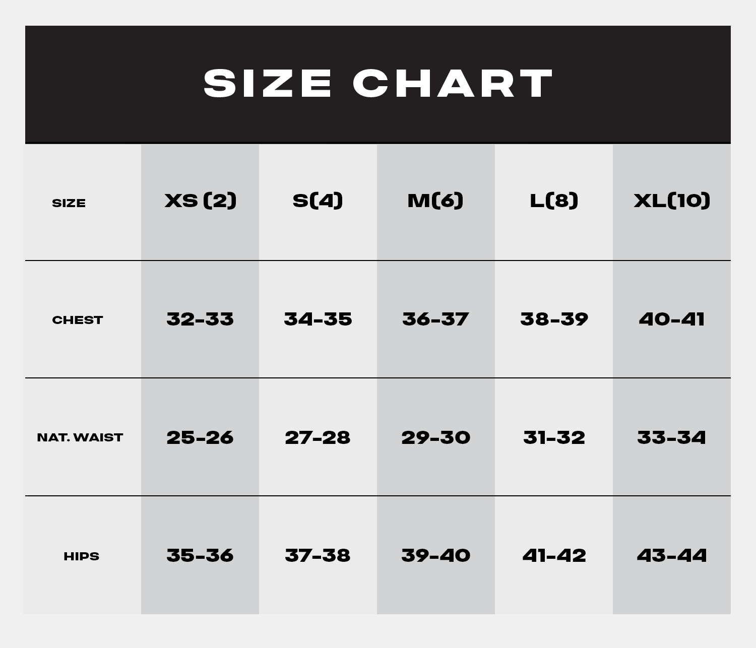 Womens Size Chart
